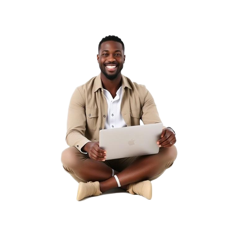 Young African professional with laptop